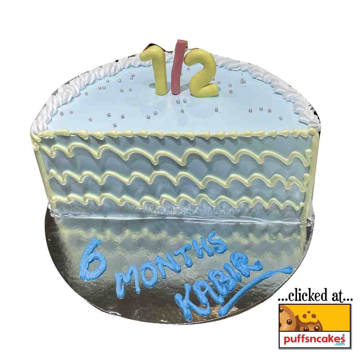 (1018) Half Birthday Cream Cake
