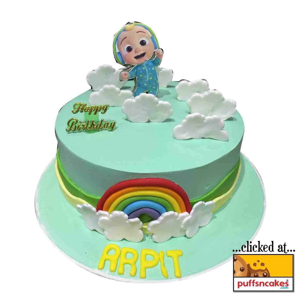 (1021) Cocomelon Rainbow Theme Baby Cake